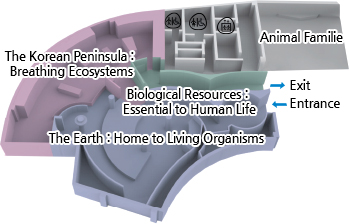 Animal Familie, The Korean Peninsula : Breathing Ecosystems, Biological Resources : Essential to Human Life, The Earth : Home to Living Organisms, Exit, entrance